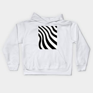 black and white swirly stripes background Kids Hoodie